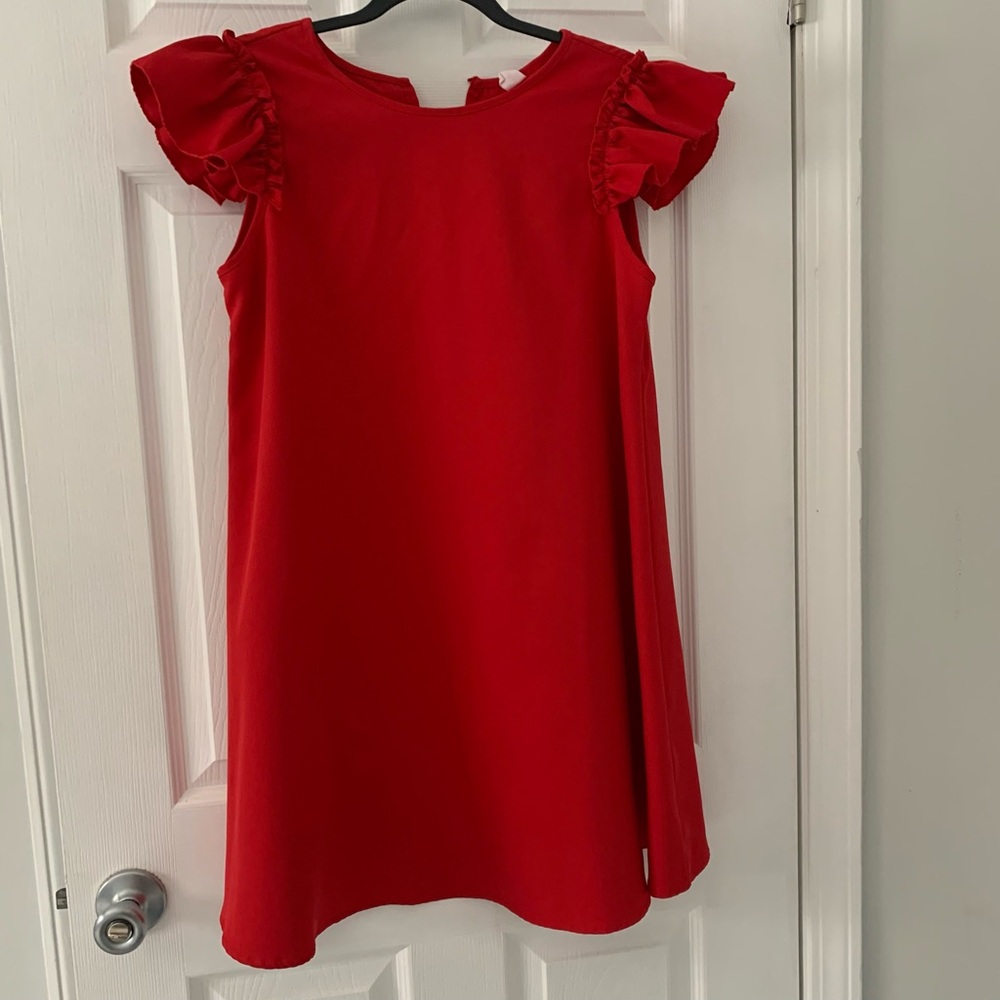 Ruffle Sleeve Red Dress
